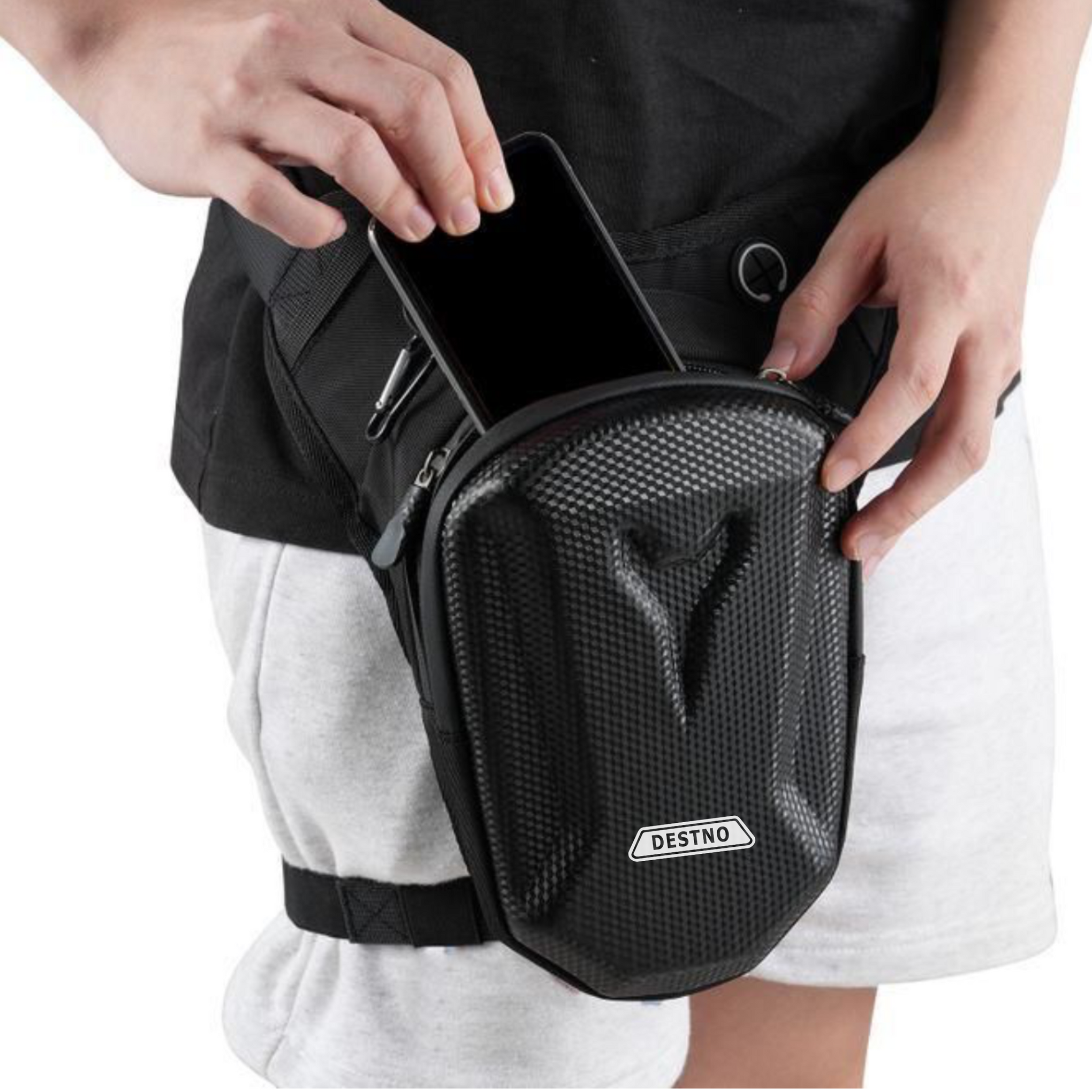Destno Motorcycle Biker Thigh Bag – EVA Hard Shell Leg & Waist Pack