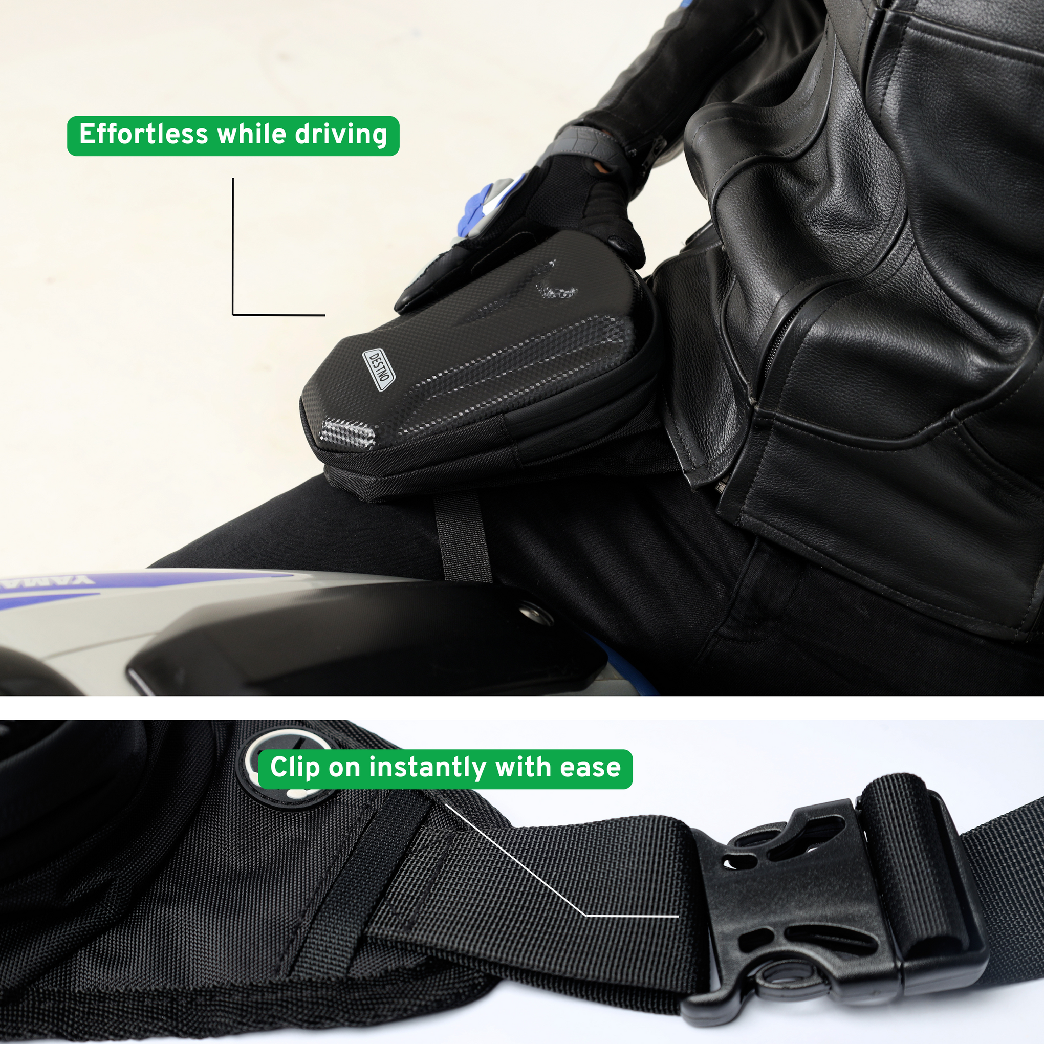 Destno Motorcycle Biker Thigh Bag – EVA Hard Shell Leg & Waist Pack