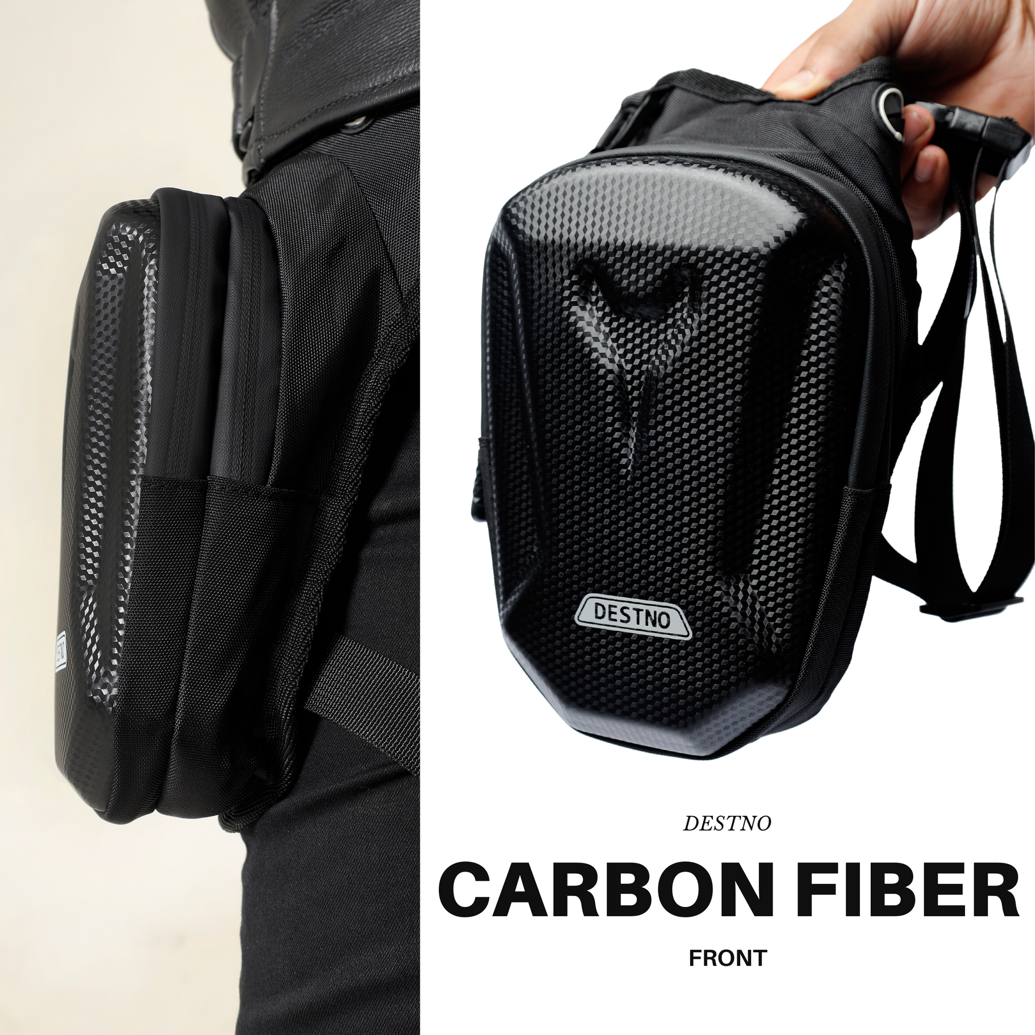 Destno Motorcycle Biker Thigh Bag – EVA Hard Shell Leg & Waist Pack