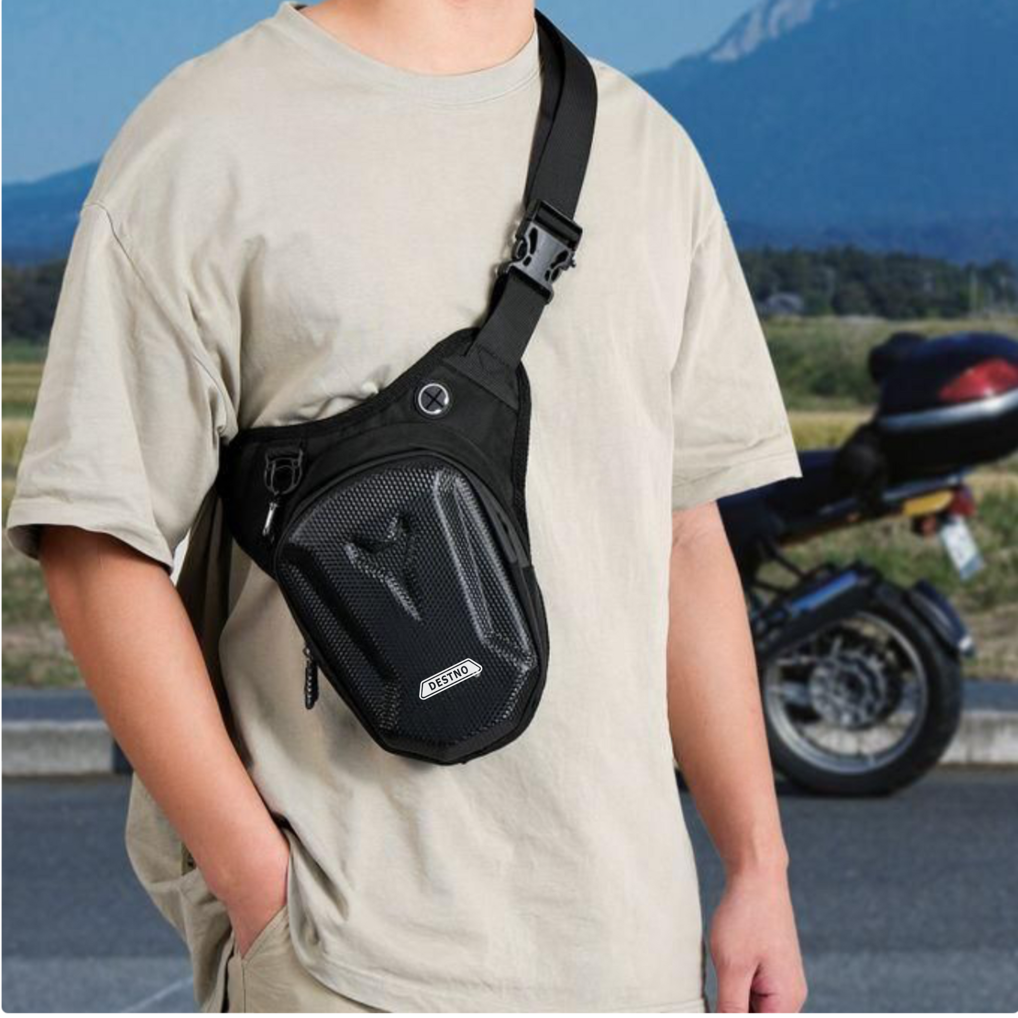 Destno Motorcycle Biker Thigh Bag – EVA Hard Shell Leg & Waist Pack